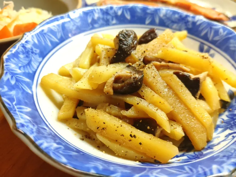 じゃがいもと椎茸のレンジ蒸し
