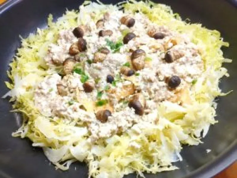 豚肉と厚揚げのシューマイ風蒸し