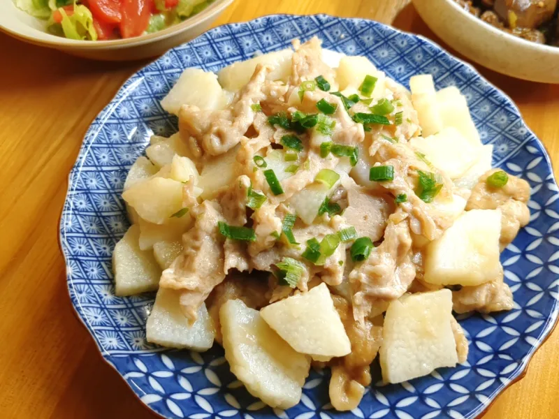 豚肉と長いものレンジ蒸し