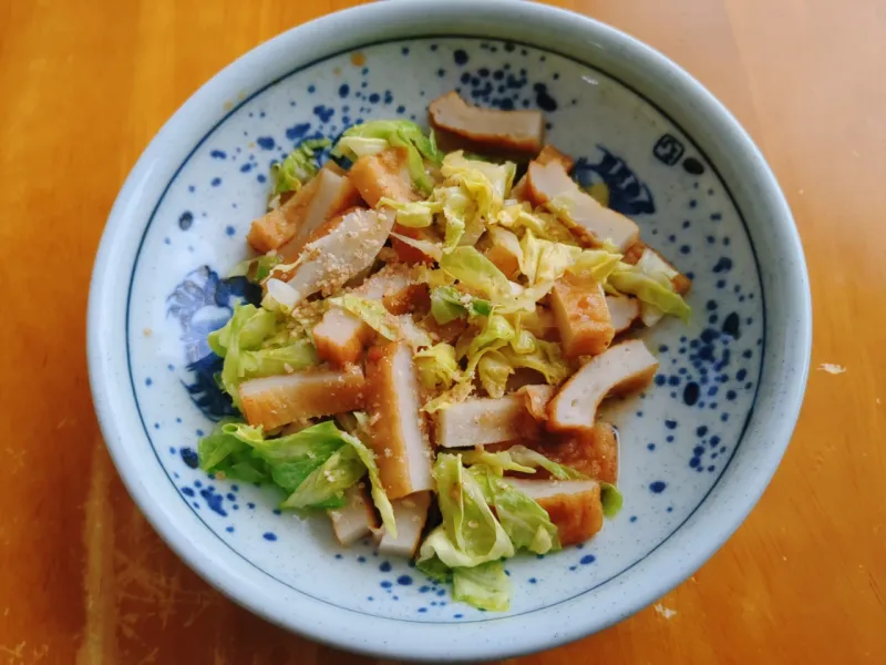 キャベツとさつま揚げのレンジ蒸し
